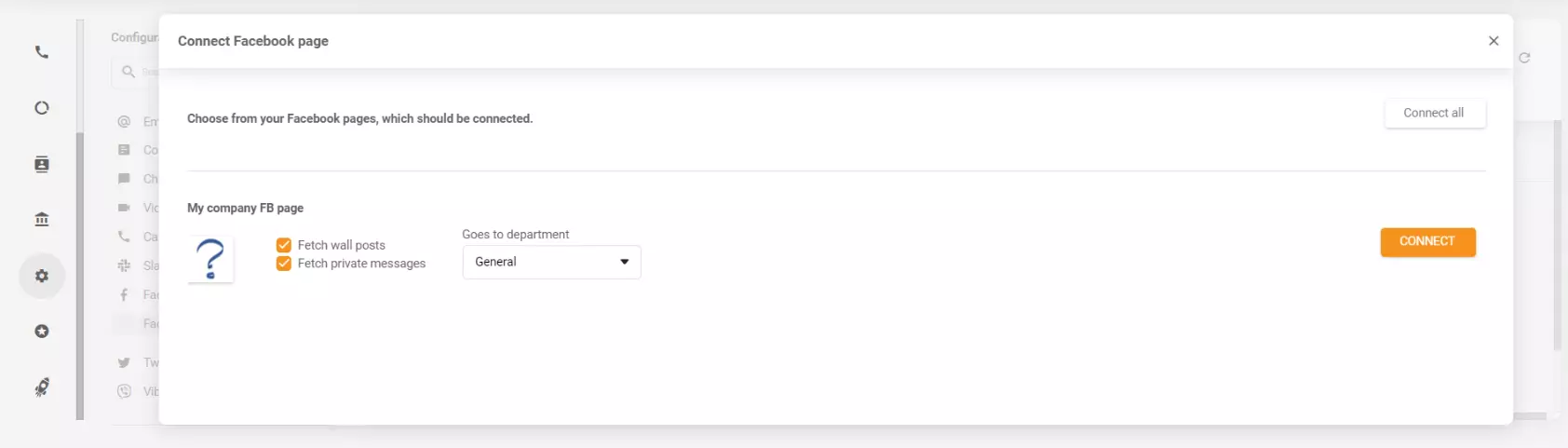 Markera alternativen för att hämta väggposter och privata meddelanden