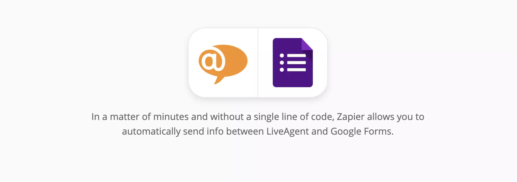 LiveAgent och Google Forms integrationssida på Zapier