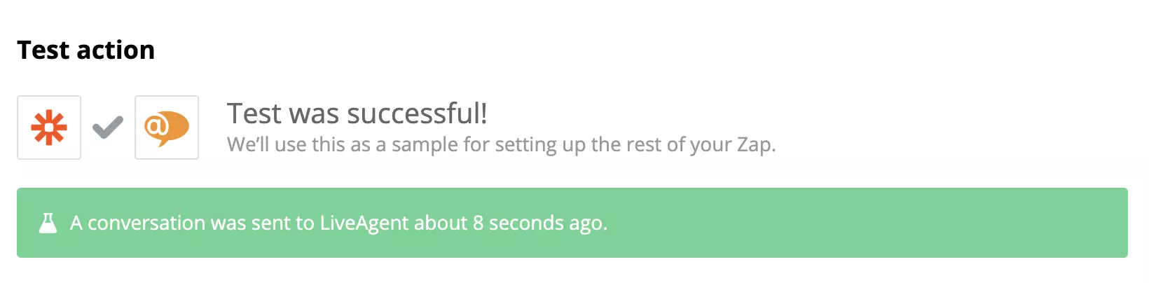 Lyckat test av en Google Sheets och LiveAgent integration