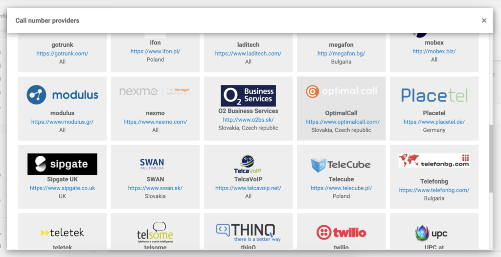 Optimal Call i listan över VoIP-leverantörer