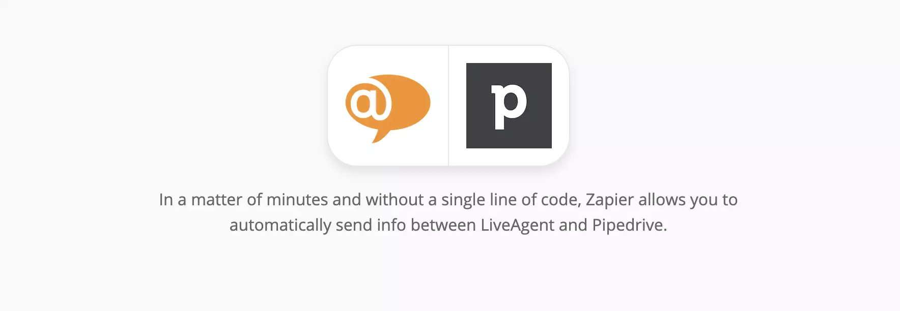 LiveAgent och PipeDrive-integrationssida på Zapier
