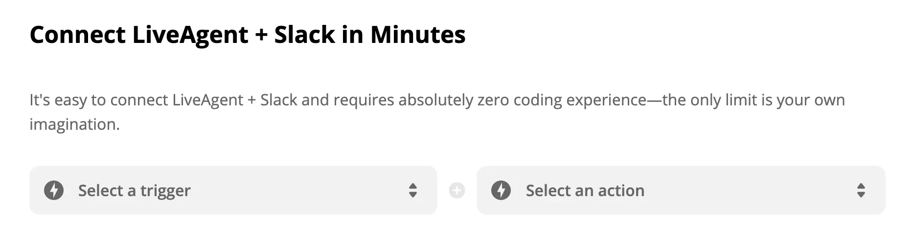 LiveAgent + Slack utlösare och åtgärdsval på Zapier