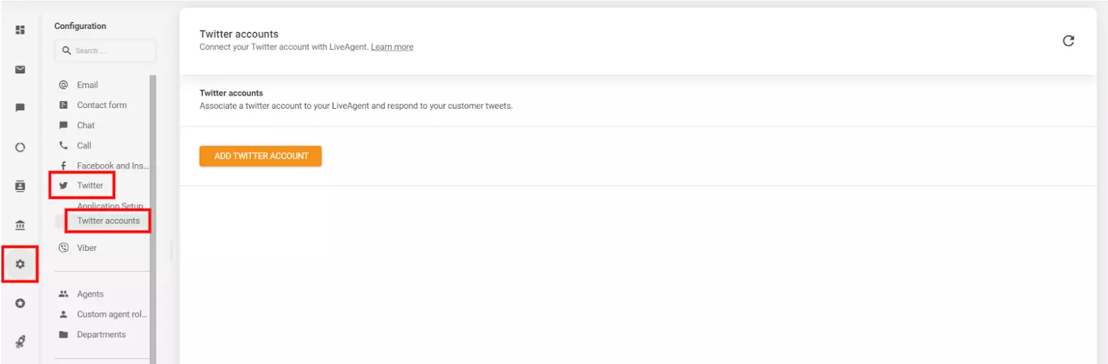Lägga till Twitter (X)-konto som du vill integrera med LiveAgent