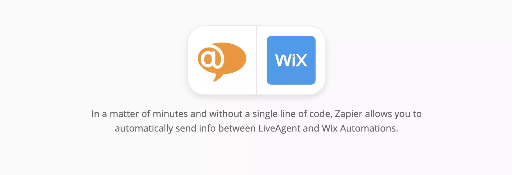 LiveAgent och Wix integrationssida på Zapier