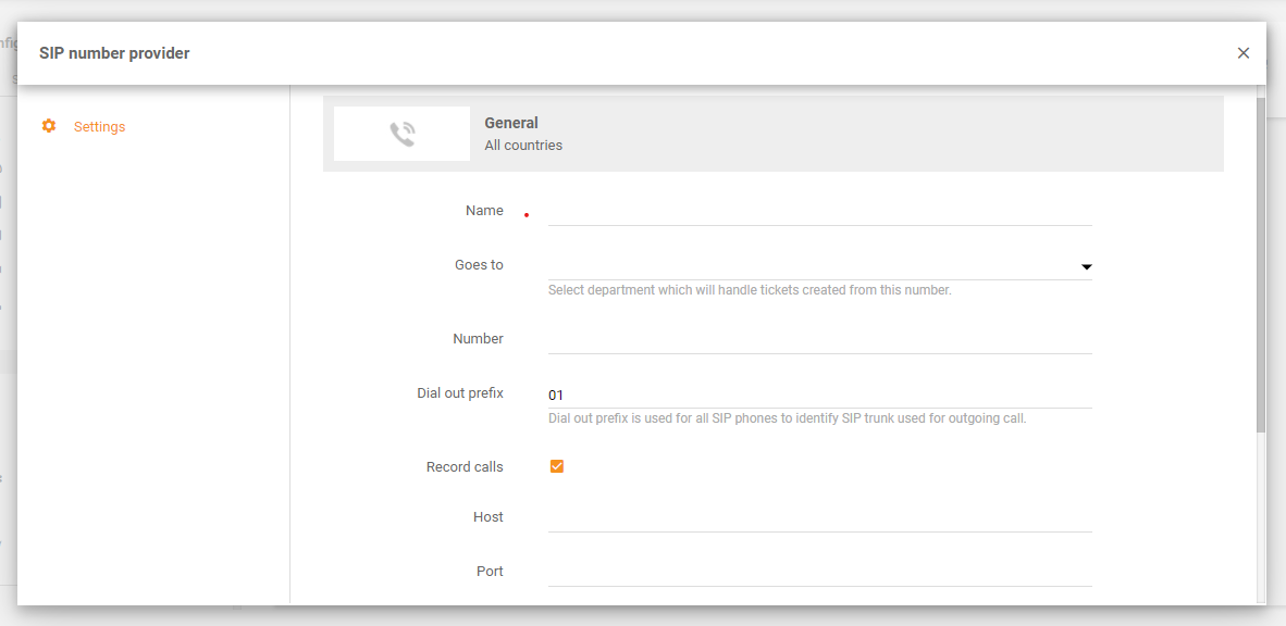 Magenta-integration i LiveAgent - Nummerkonfiguration