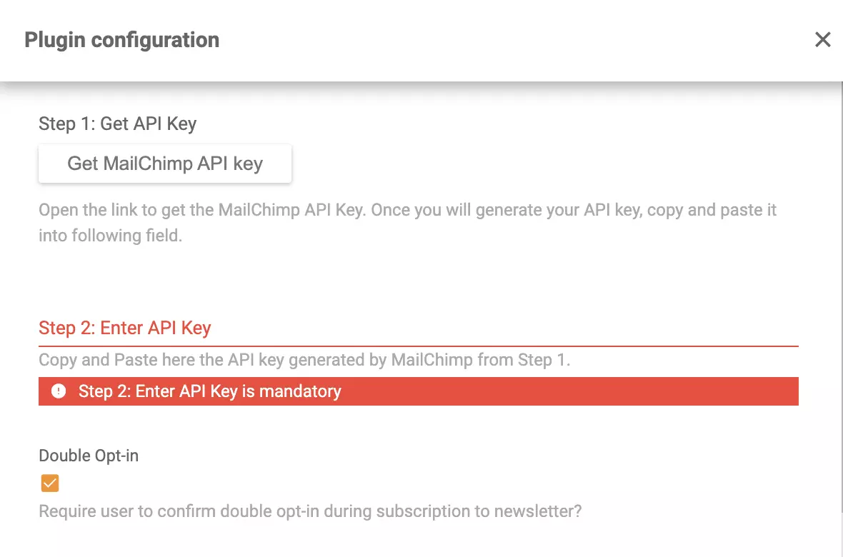 Mailchimp plugin configuration and setup