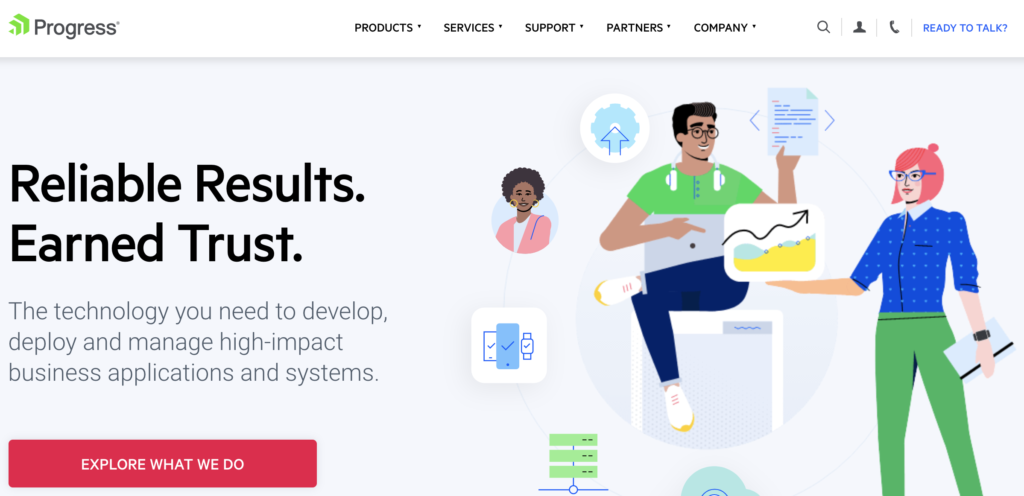 Progress IMail server startsida med utforskningsalternativ