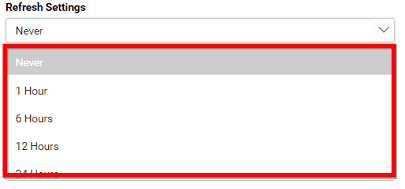 Bold BI Uppdateringsinställningar