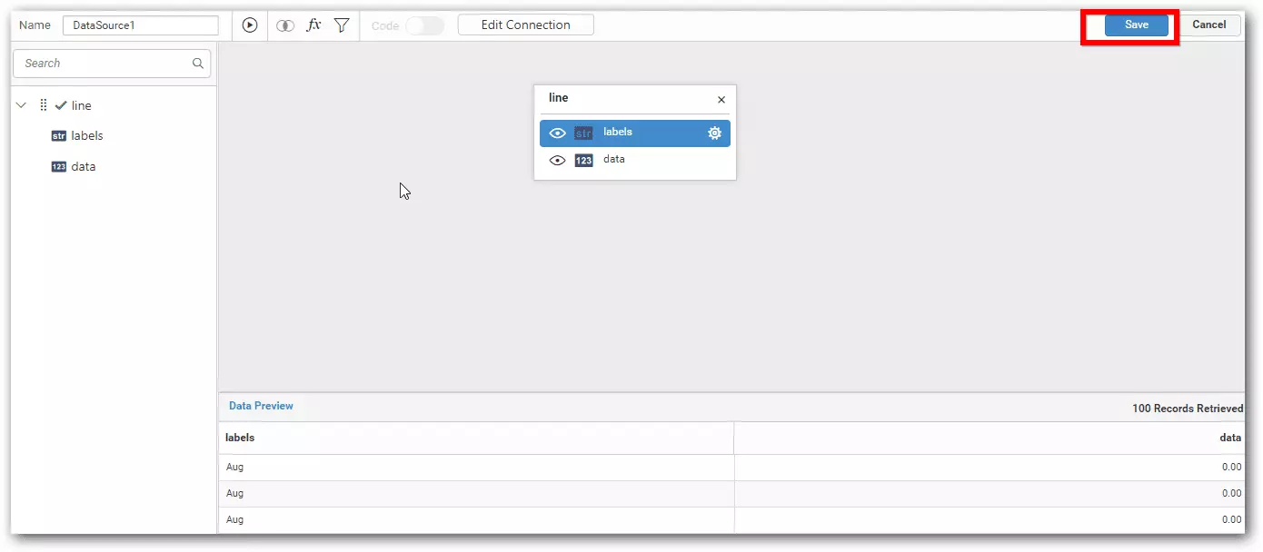 Bold BI Spara datakälla