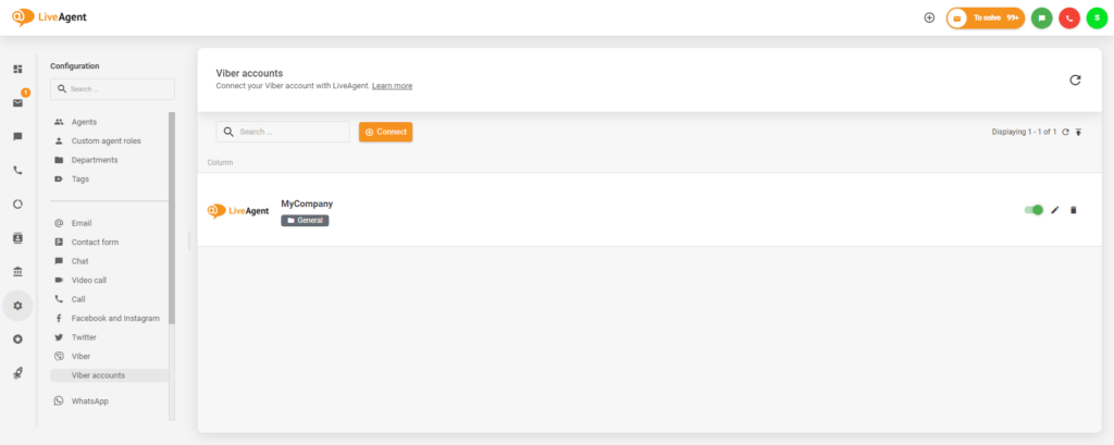 Lyckad integration mellan Viber och LiveAgent