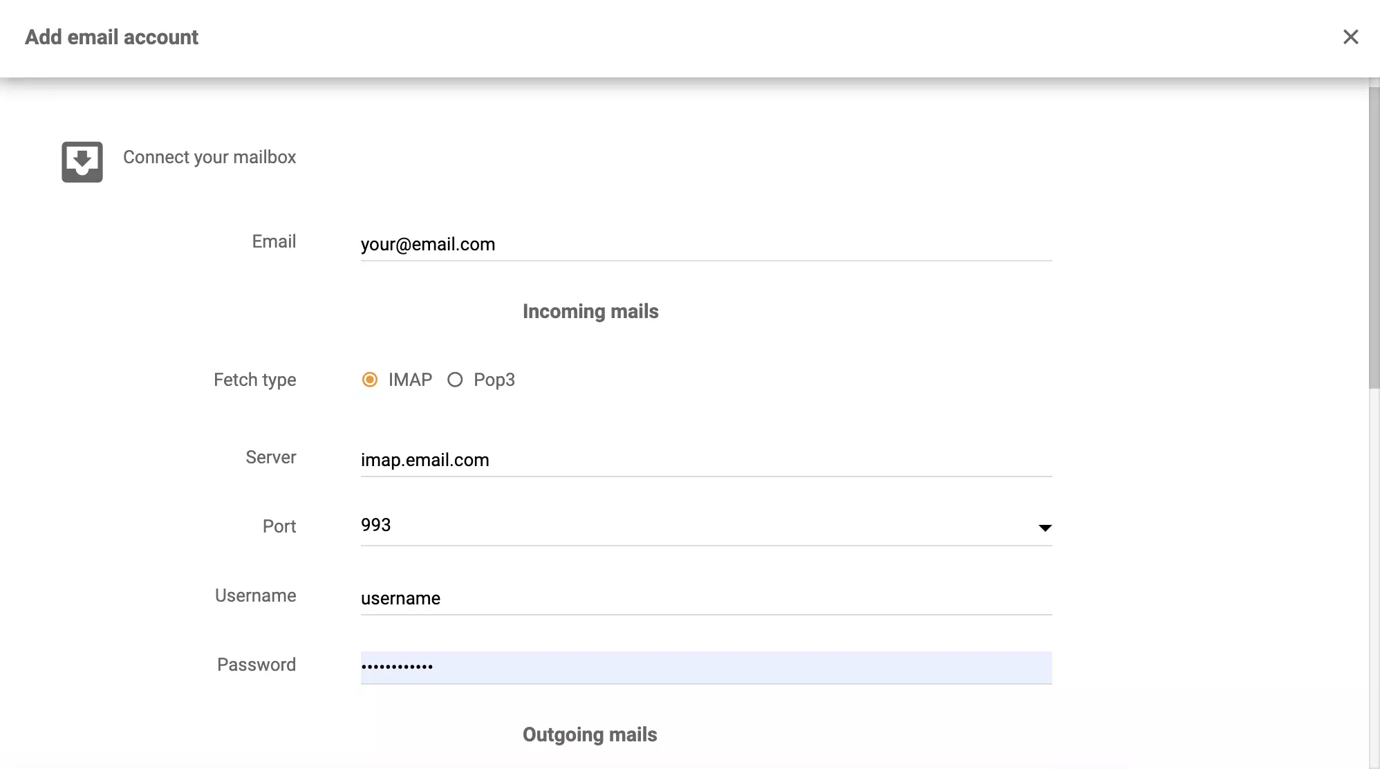 Kopano detaljkonfiguration i LiveAgent