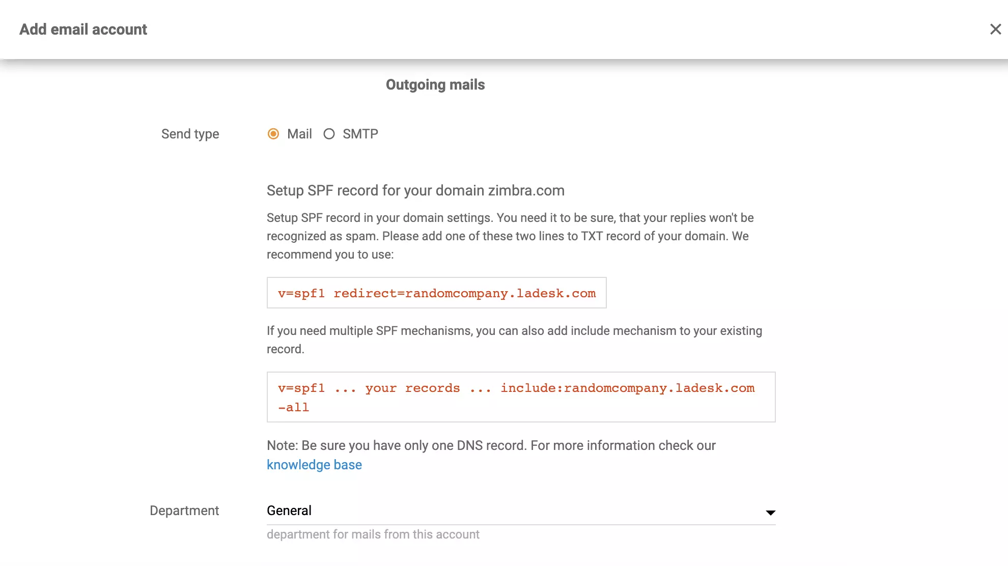 Zimbra vidarebefordranskonfiguration