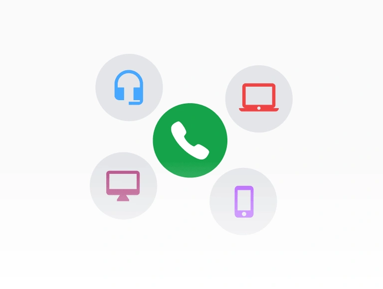 Flera stödda samtalsenheter och telefoner