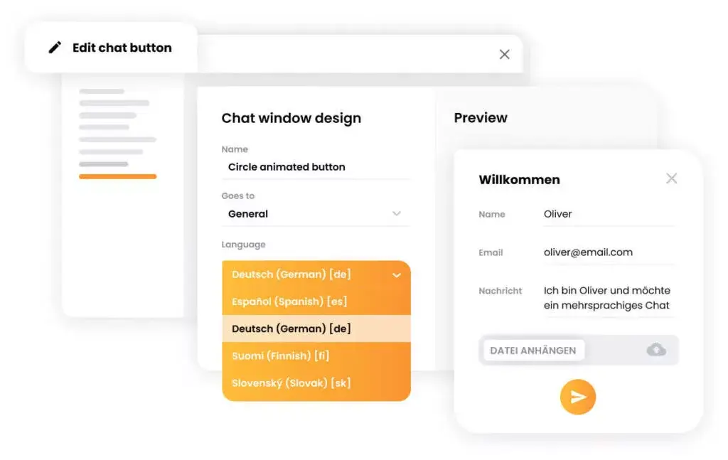 Flerspråkig chat-widget