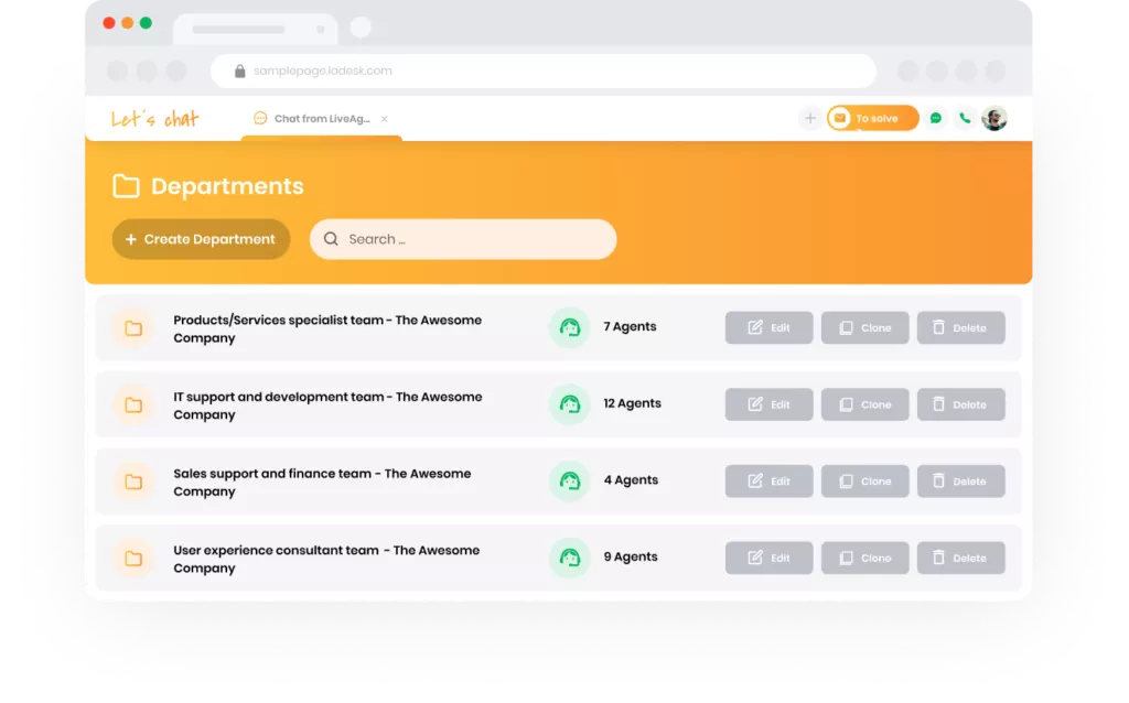 Avdelningar och taggar