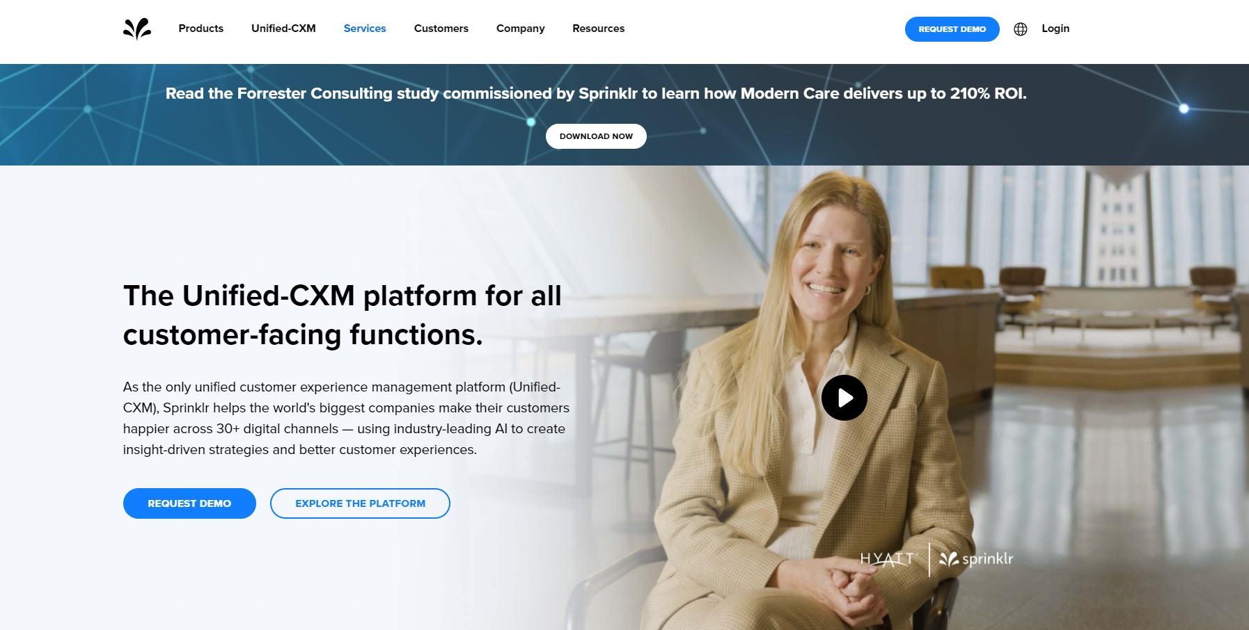 Sprinklr homepage