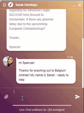 LiveAgent - återkoppling från livechattagent - gif